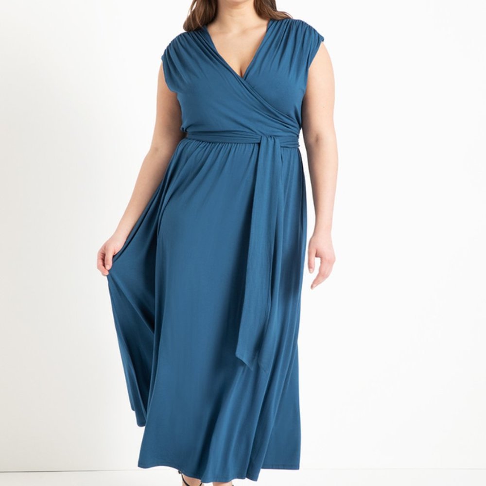 Eloquii Tie Waist Maxi Dress